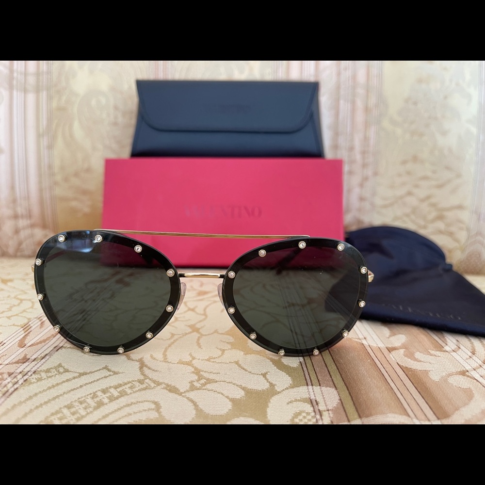 Valentino Swarovski Crystal Embellished Sunglasses